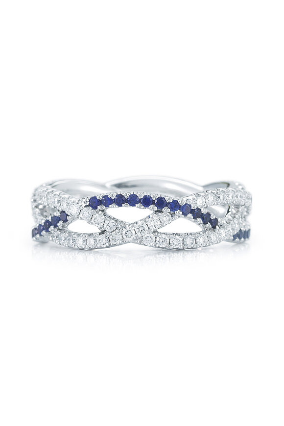 Kwiat - White Gold Diamond & Sapphire Stackable Ring