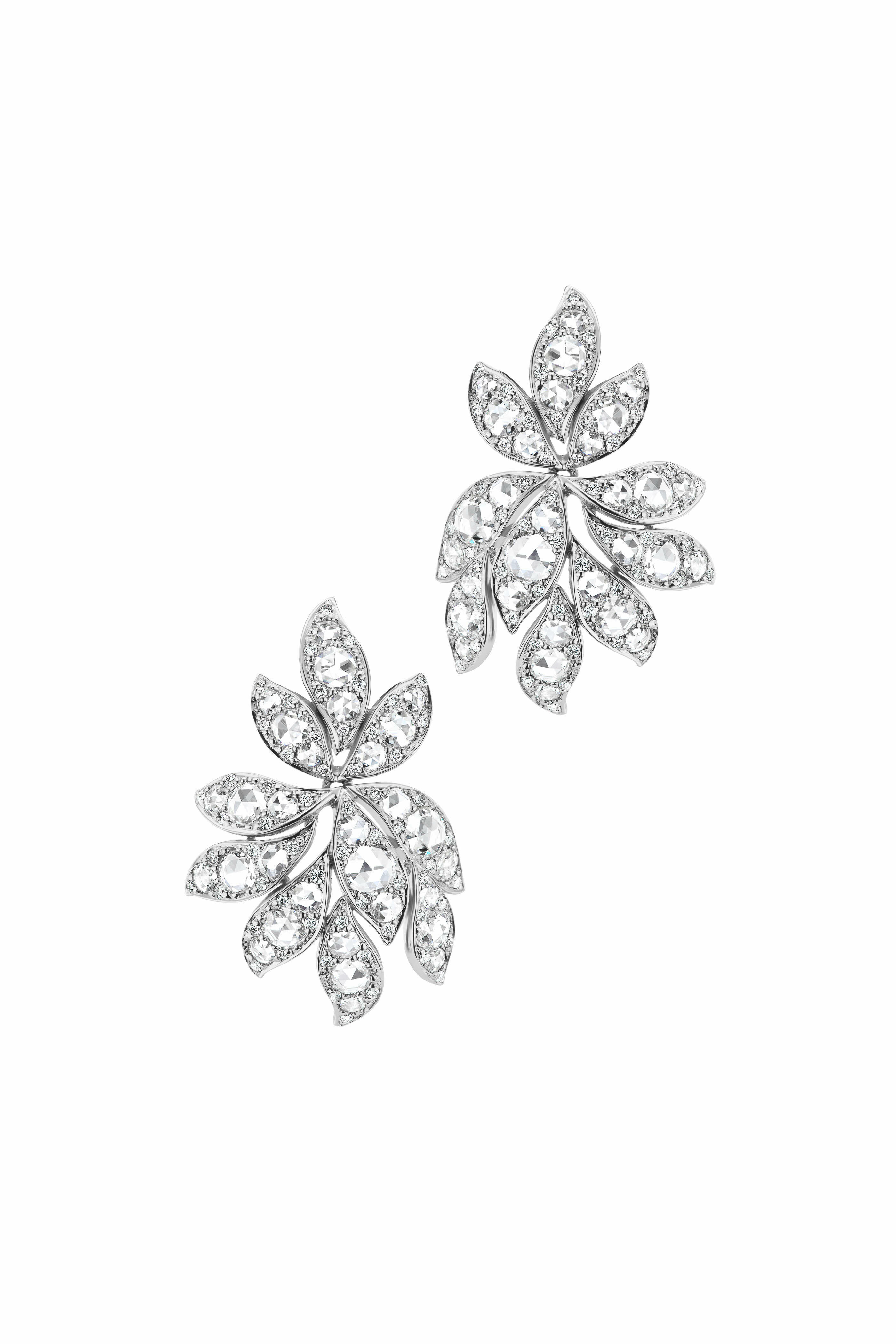 Maria Canale - White Gold Petal Cluster Earrings