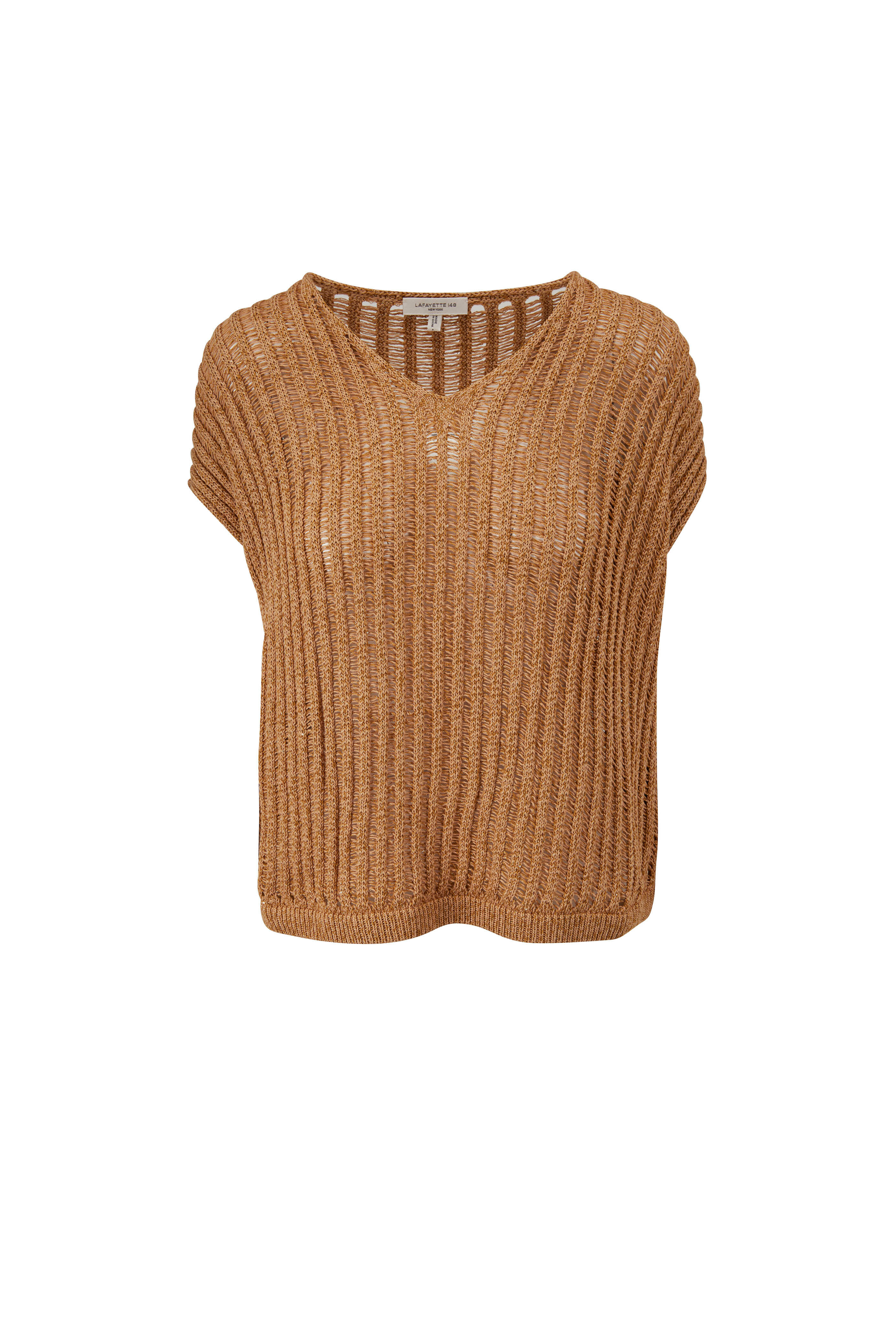 Lafayette 148 New York - Honeynut Dropped V-Neck Sweater
