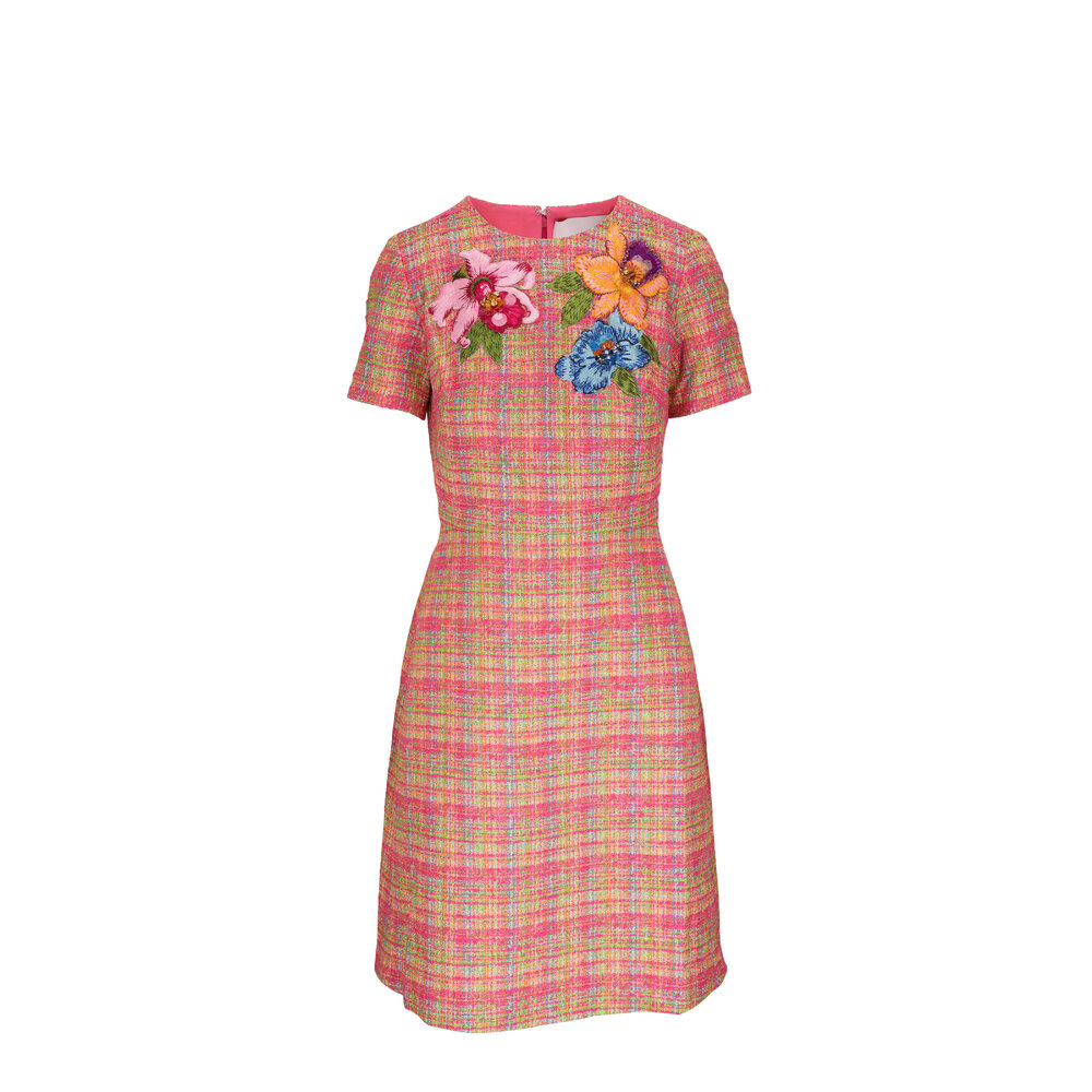 Carolina Herrera - Embellished Multicolor Tweed Dress