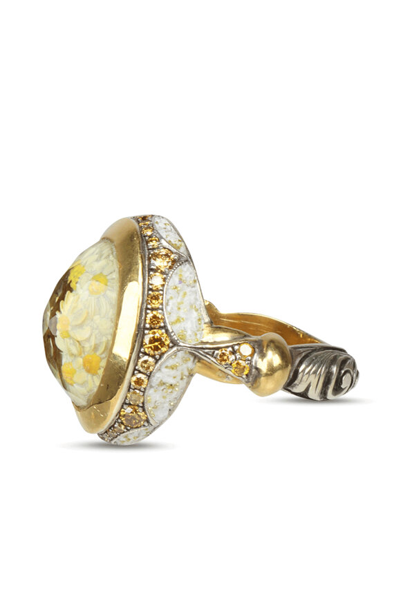 Sevan Bicakci Lemon Topaz Daisy Rock Ring - view 3