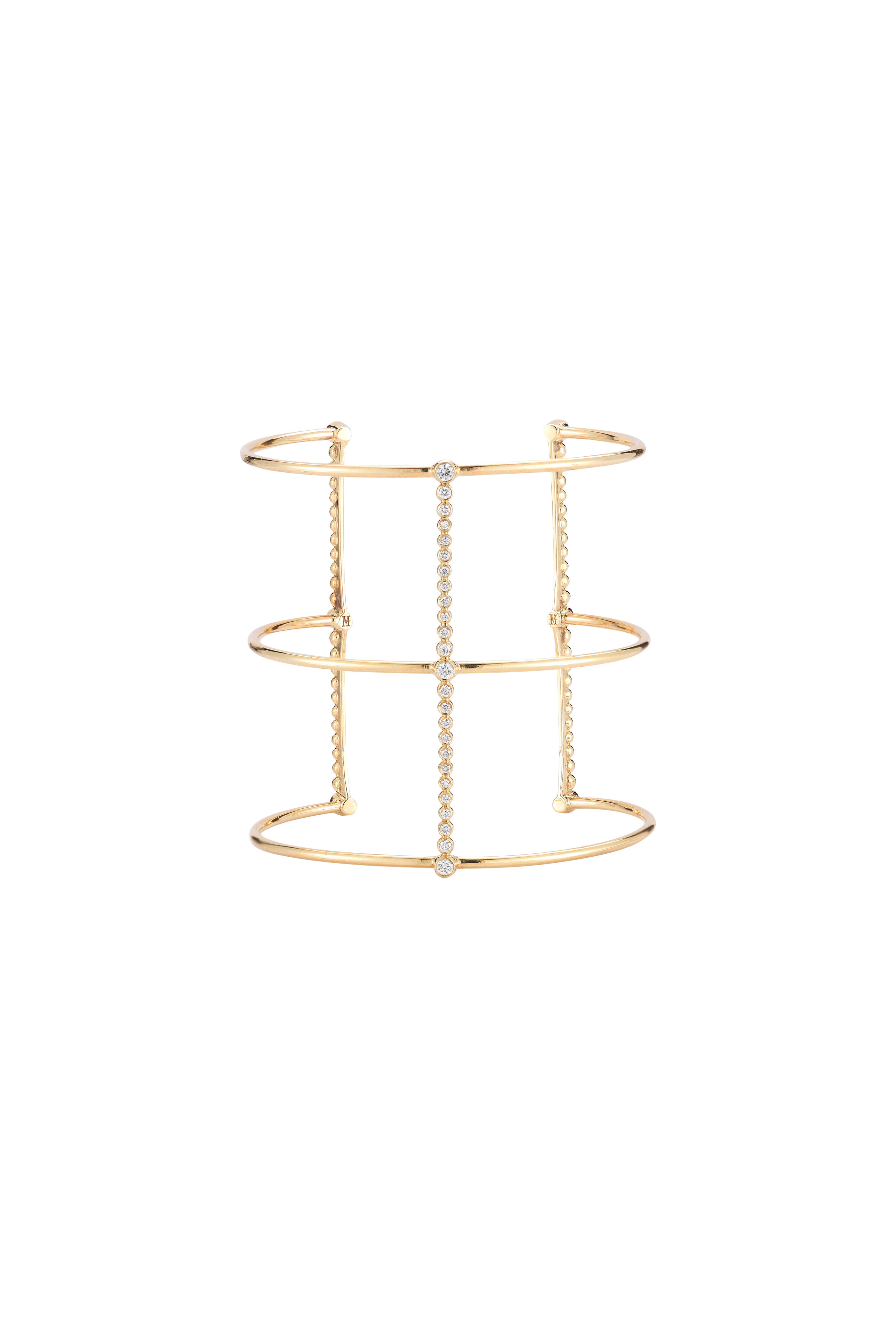 co-exist ミズキ カフバングル ダイヤモンド入り K14YG Mizuki - 14K Yellow Gold Diamond Gladiator Cuff | Mitchell Stores