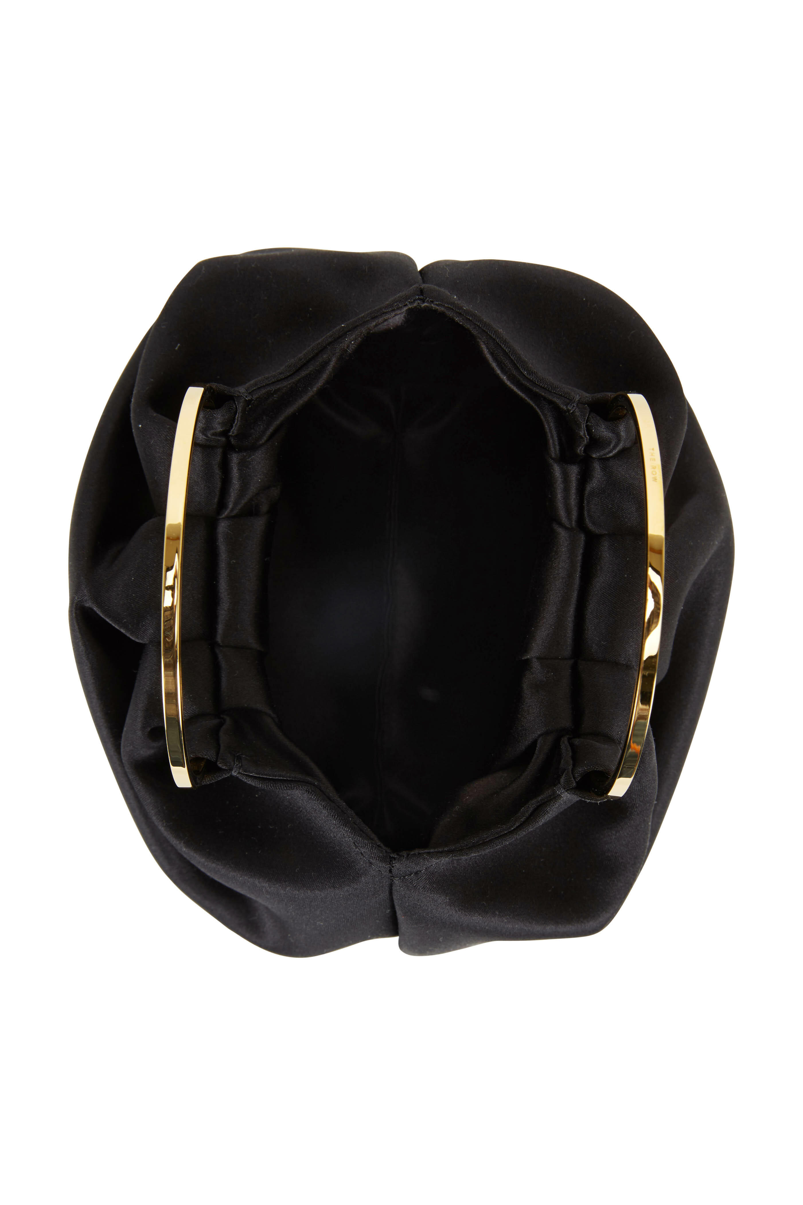 The Row - Black Satin Double Circle Micro Bag