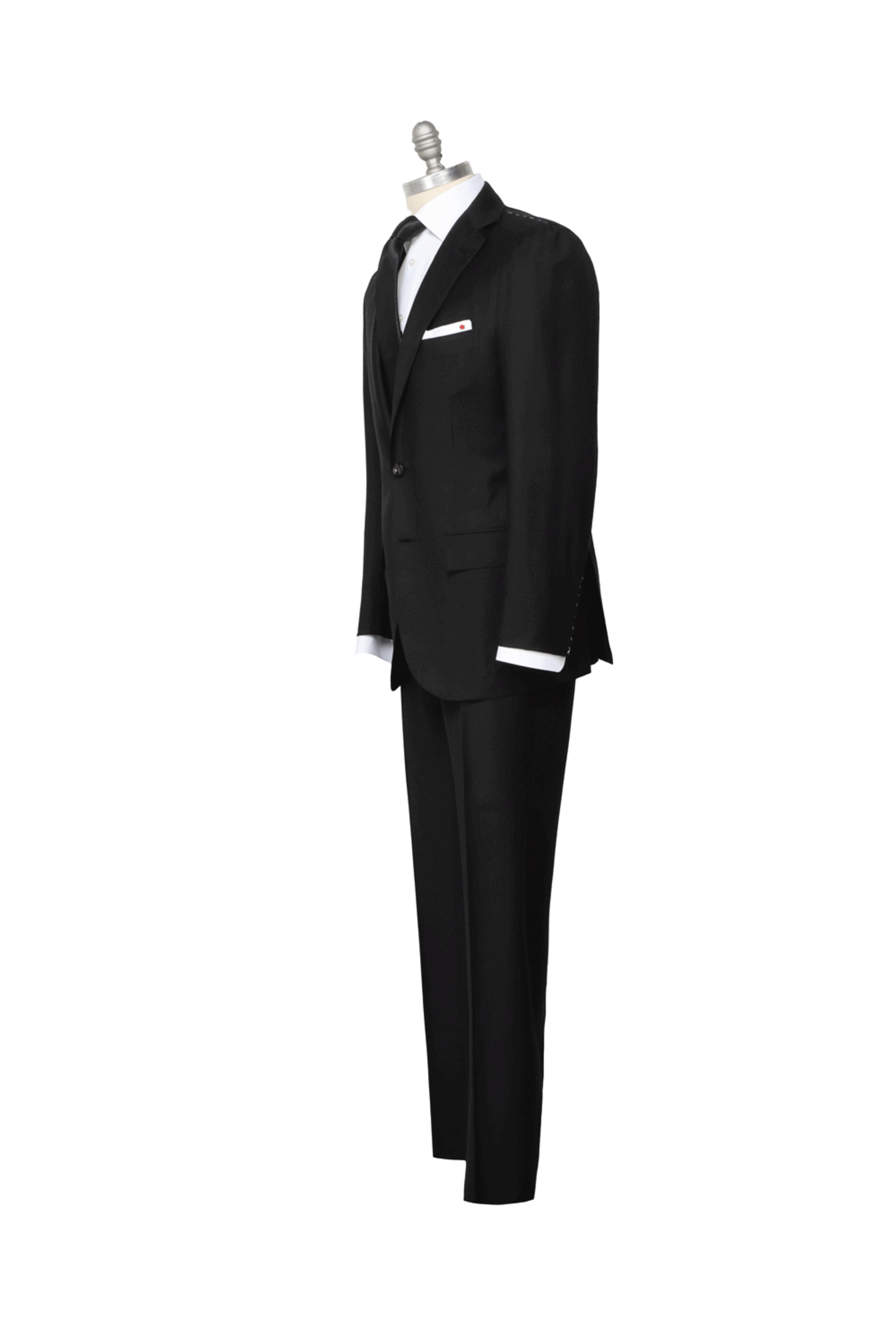 Kiton - Solid Dark Charcoal Wool Suit
