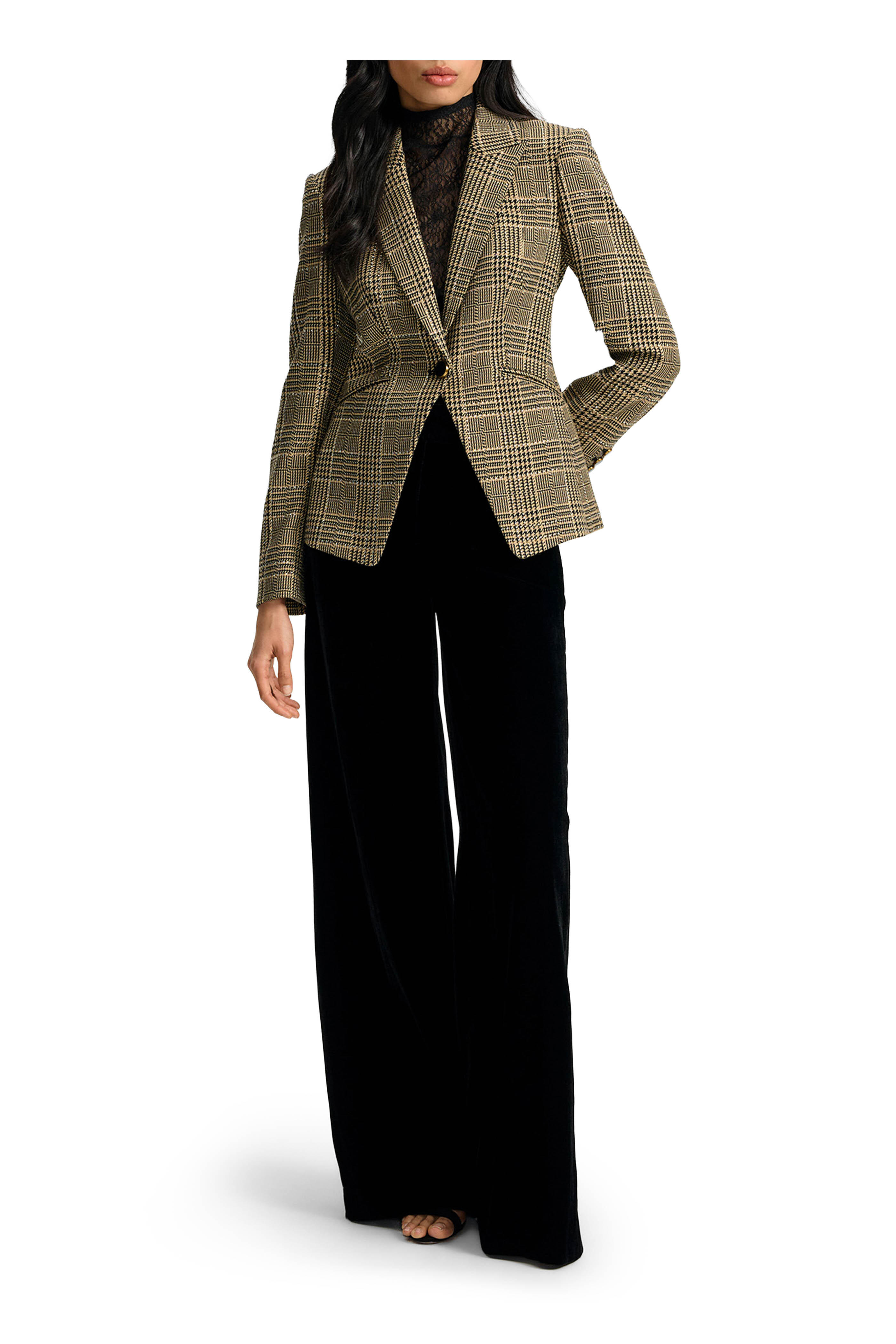 Veronica Beard - Kendryn Plaid Crystal Embellished Dickey Jacket