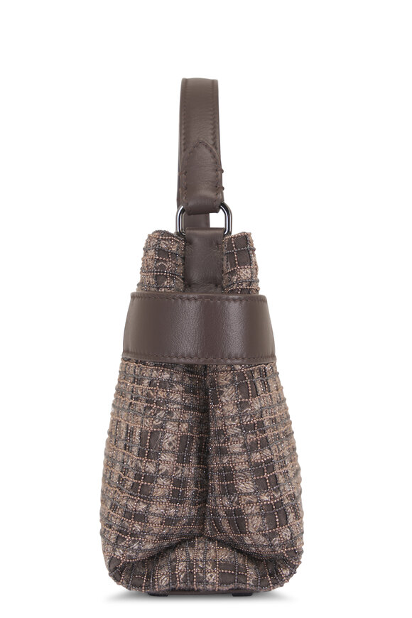 Brunello Cucinelli Small Monili Check Embroidery Top Handle Tote - view 4