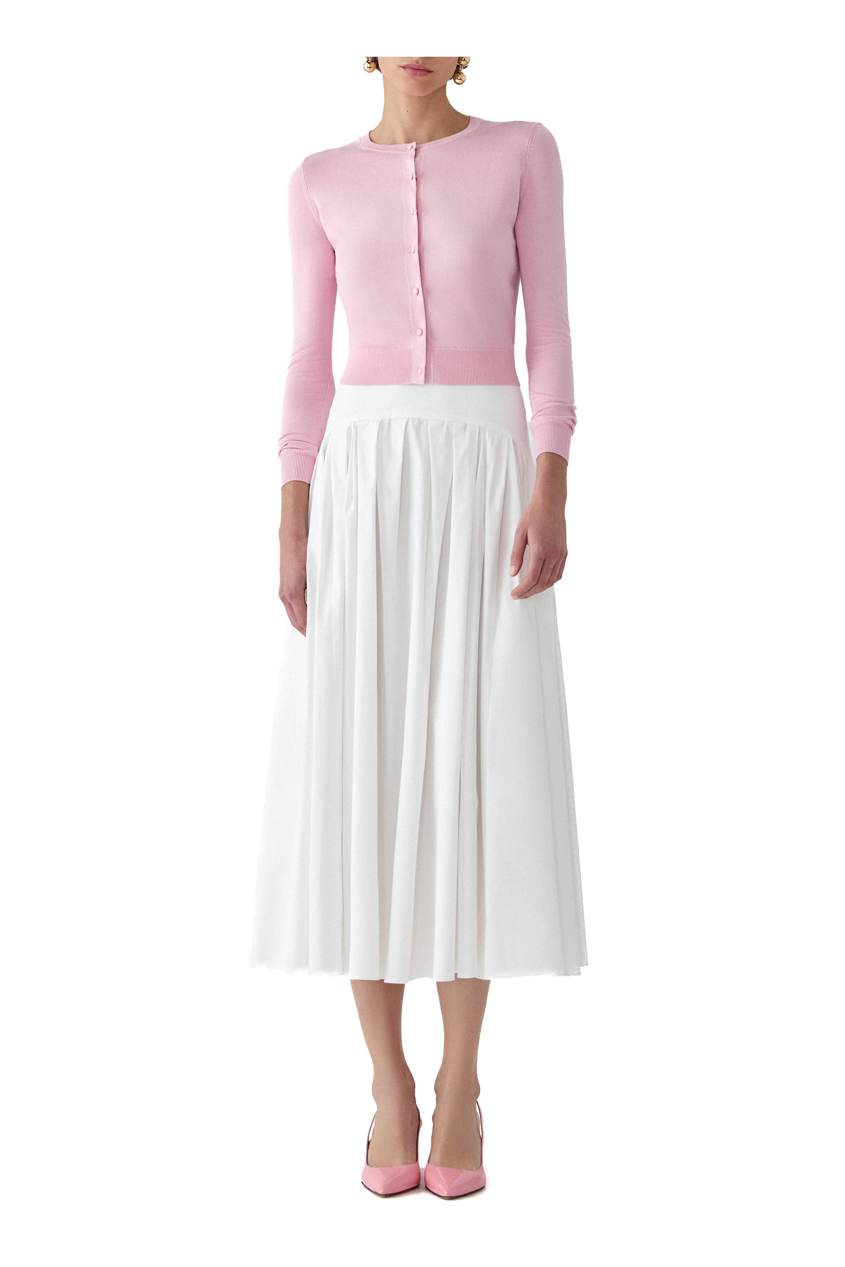 Carolina Herrera - Light Pink Cropped Cardigan - view 2
