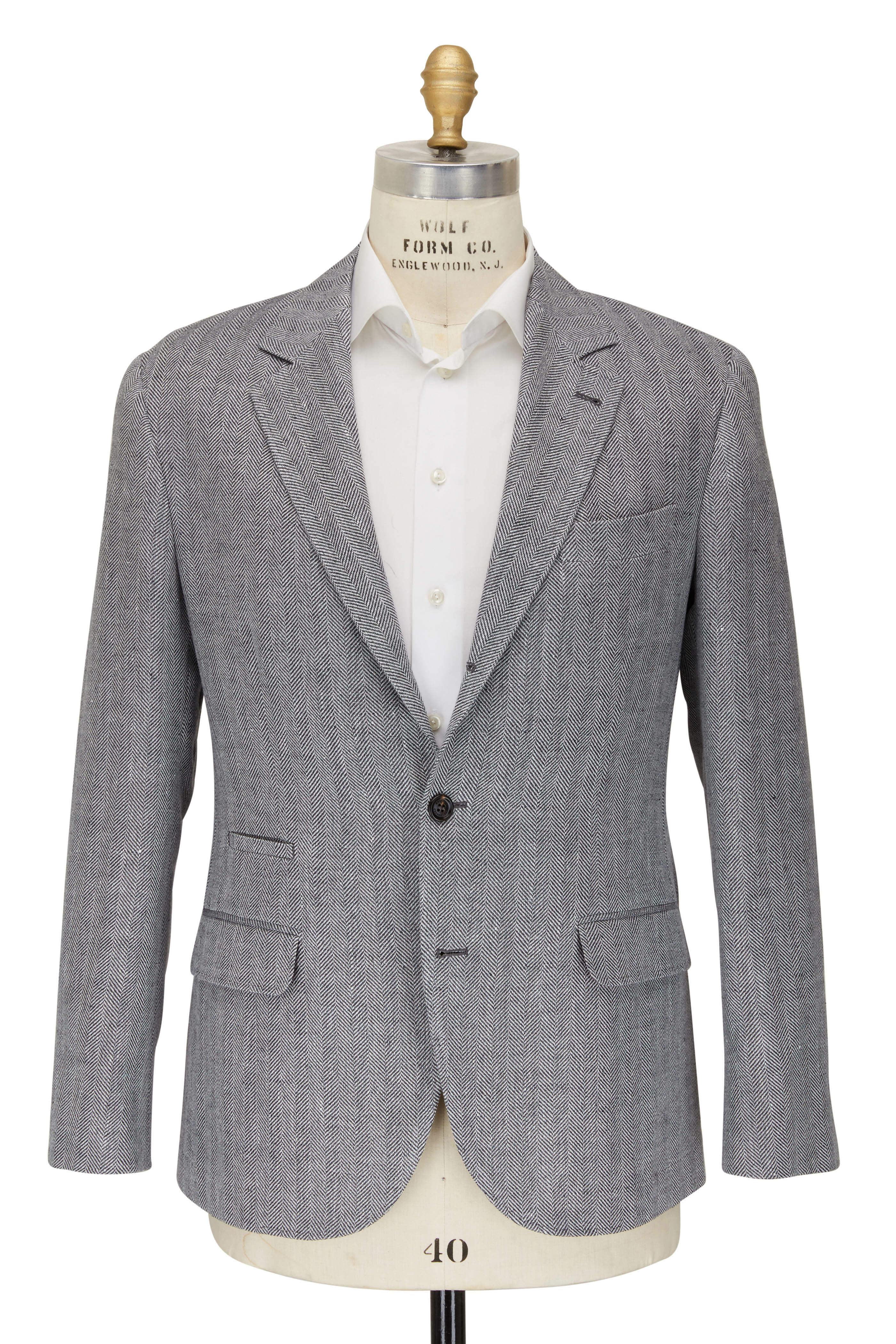 Brunello Cucinelli - Gray Chevron Sportcoat