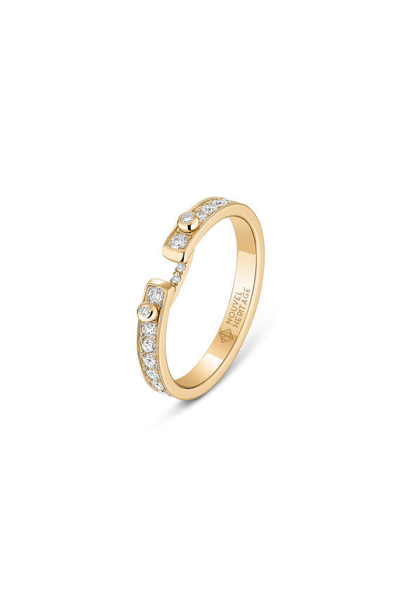 Nouvel Heritage 18k Yellow Gold Diamond Tuxedo Eternity Band