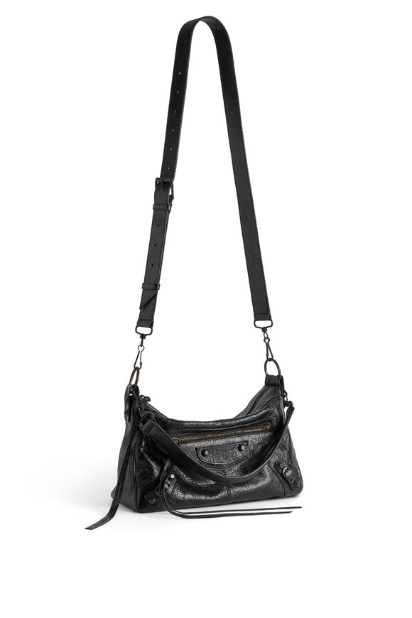 Balenciaga Small Le City Moto Black Leather Shoulder Bag - view 13