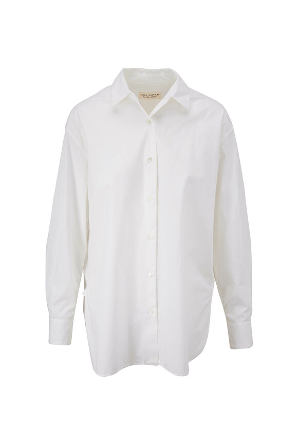 Nili Lotan - Yorke White Cotton Button Down Shirt