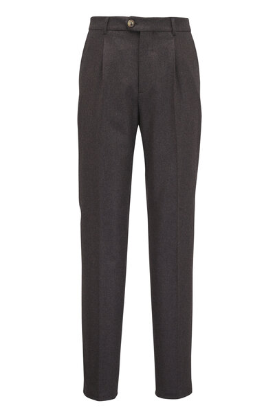 Brunello Cucinelli - Brown Gabardine Italian Fit Pant