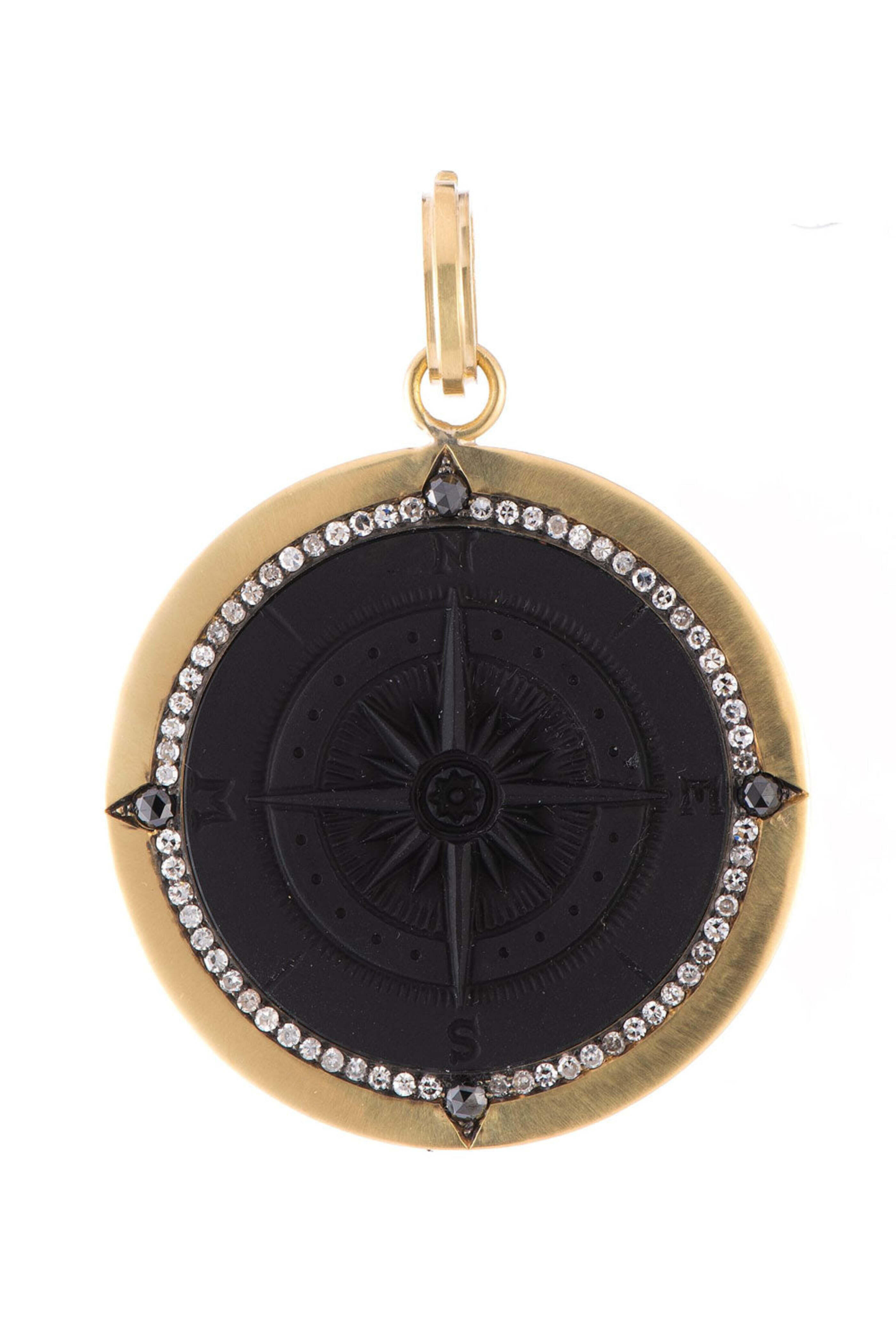 Sylva & Cie - Black Onyx Compass Pendant