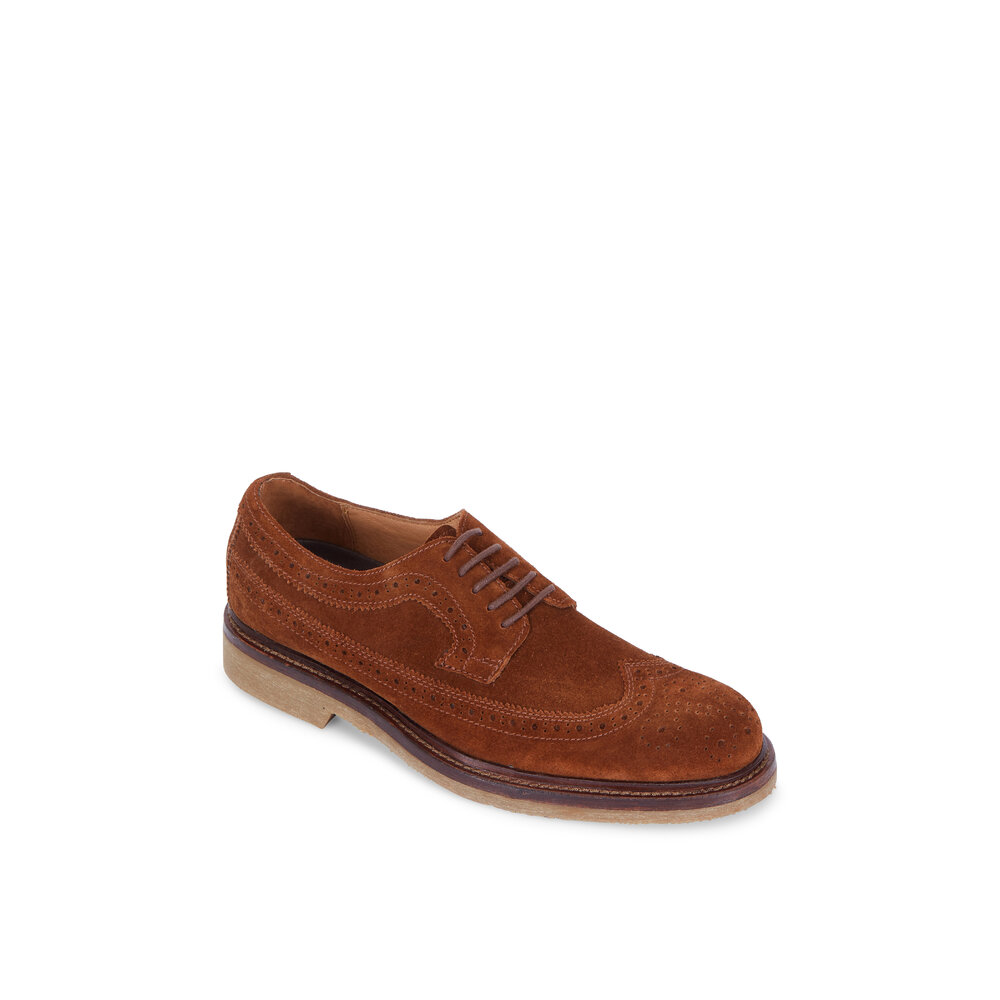 Trask Corbin Tan Suede Wingtip Oxford