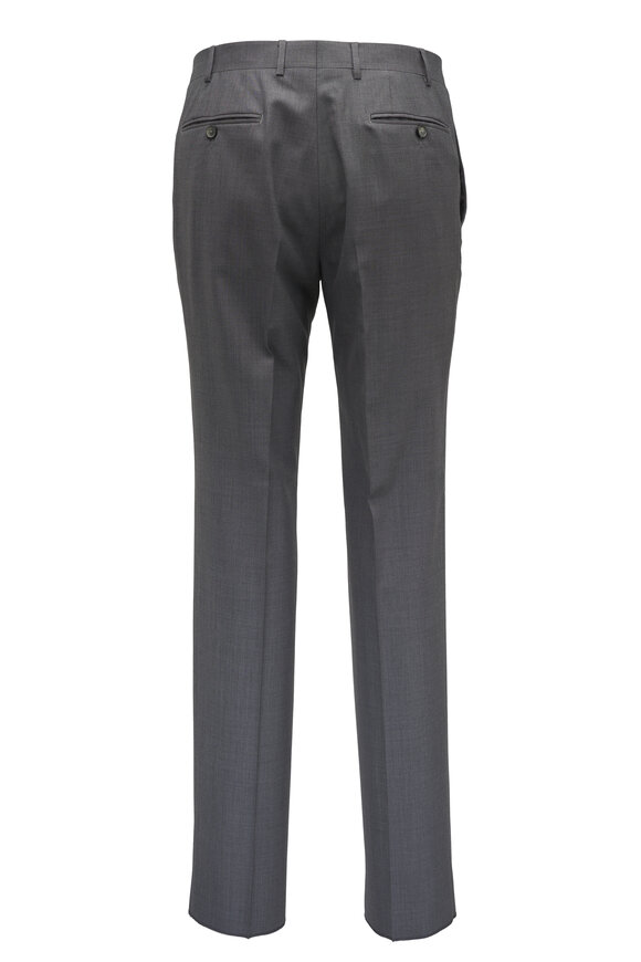 Canali - Light Gray Solid Fancy Wool Suit