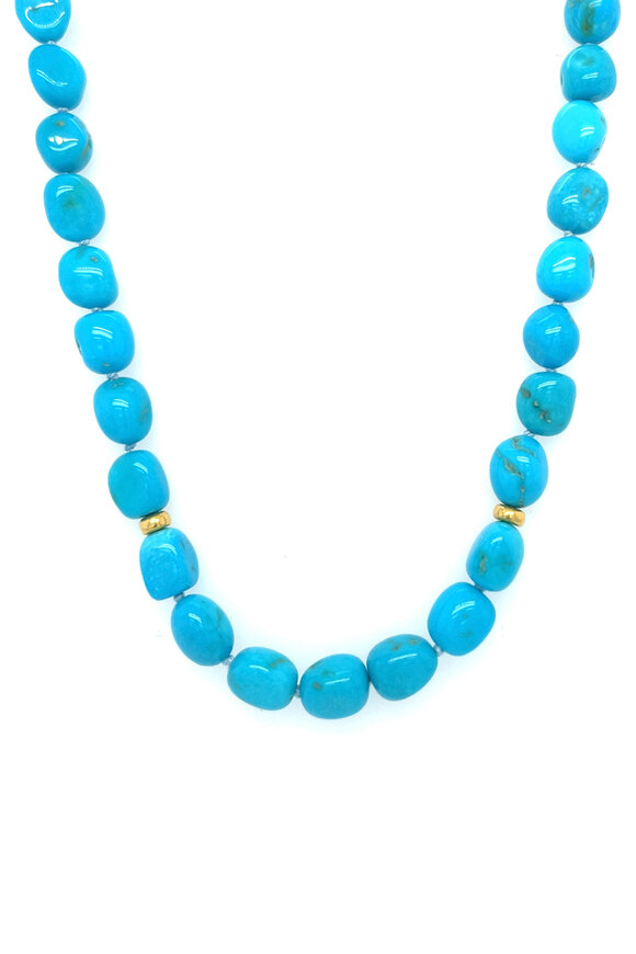 Ellen Hoffman Sleeping Beauty Turquoise & Gold Necklace - view 1