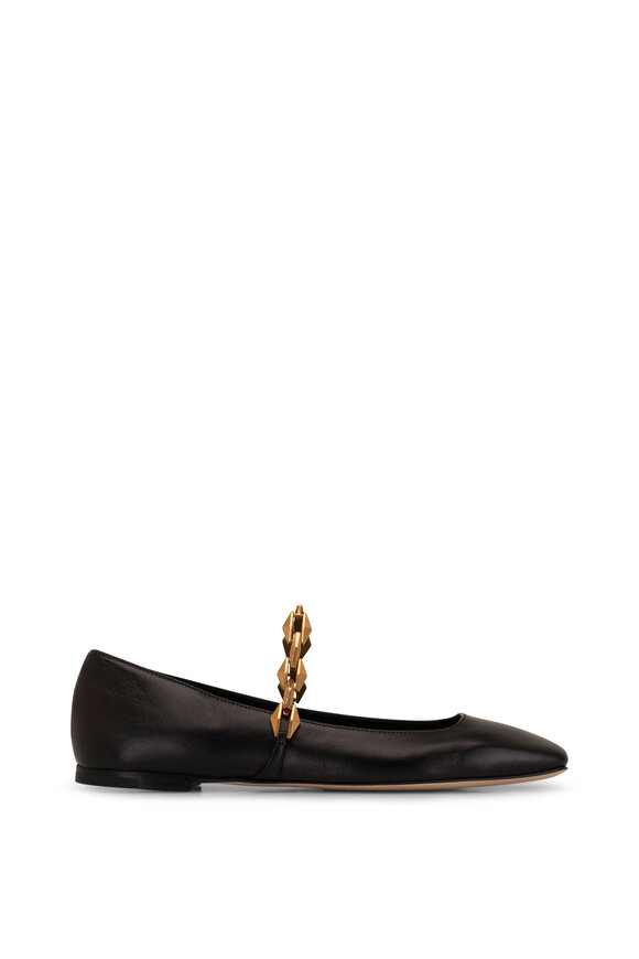 Jimmy Choo - Tilda Black Diamond Chain Flat 