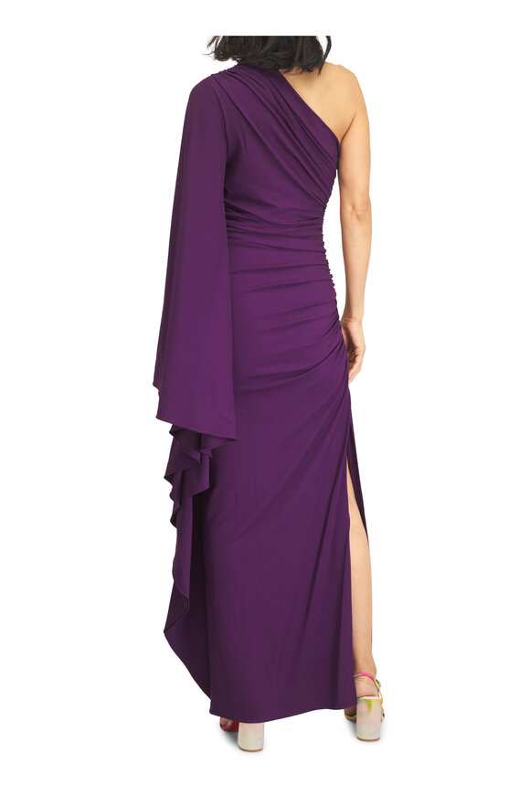 Michael Kors Collection Amethyst Draped One Shoulder Gown - view 4