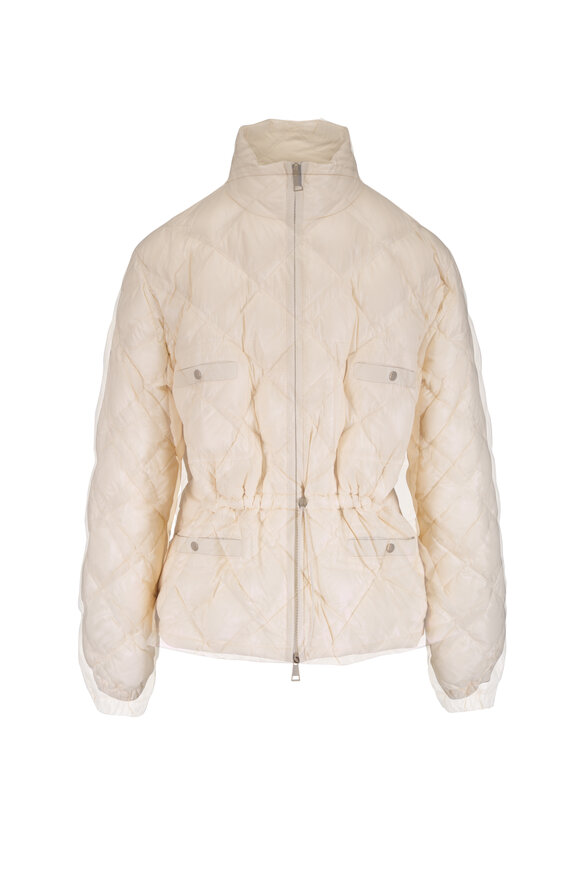 Moncler Lavaret Ivory Short Down Jacket - view 1