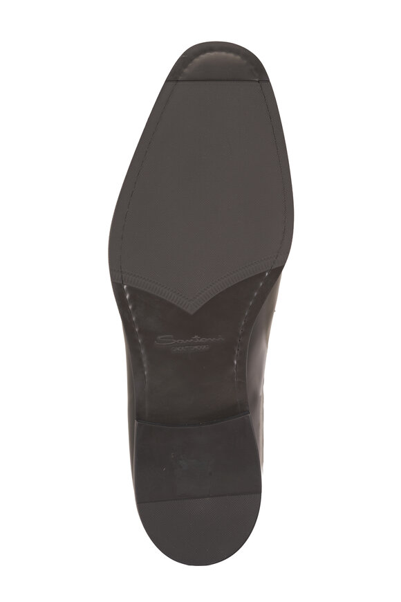Santoni Gregor Black Leather Loafer - view 4