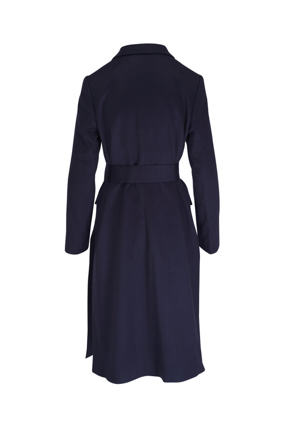 Kiton - Navy Blue Cashmere Belted Coat 