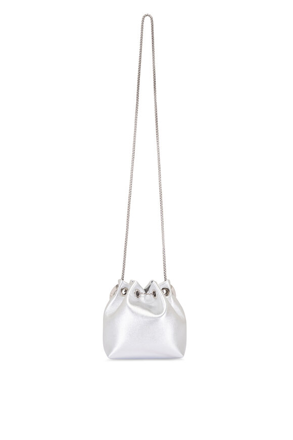 Jimmy Choo Bon Bon Silver Leather Bucket Bag - view 2