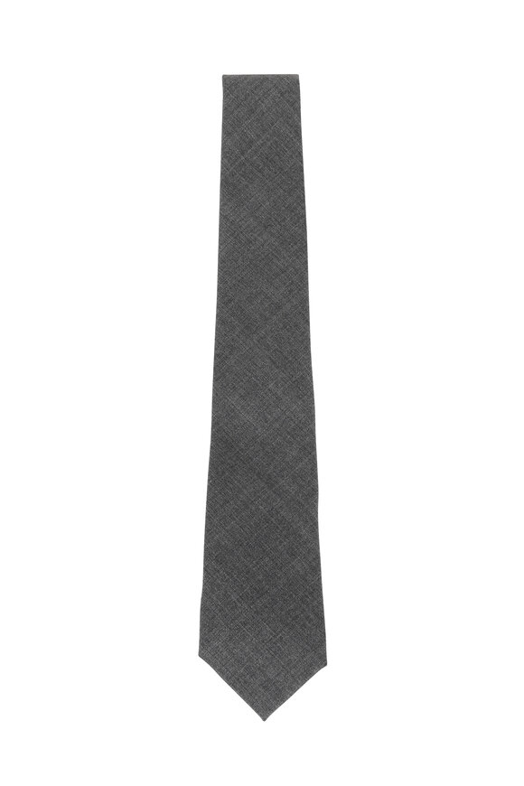 Brunello Cucinelli - Solid Gray Wool Necktie