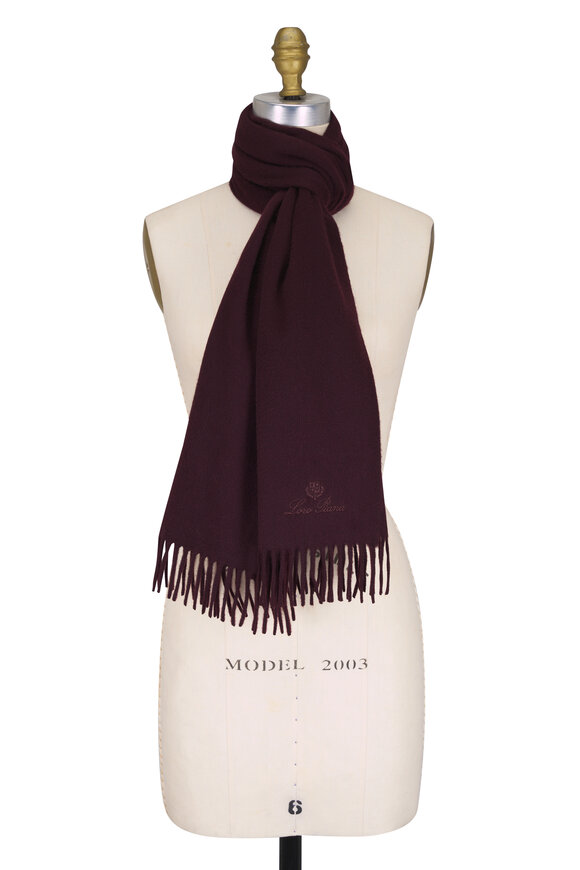 Loro Piana Grande Unita Dark Claret Cashmere Scarf - view 1
