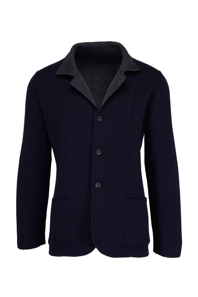 Maurizio Baldassari - Brera Navy Knit Swacket | Mitchell Stores