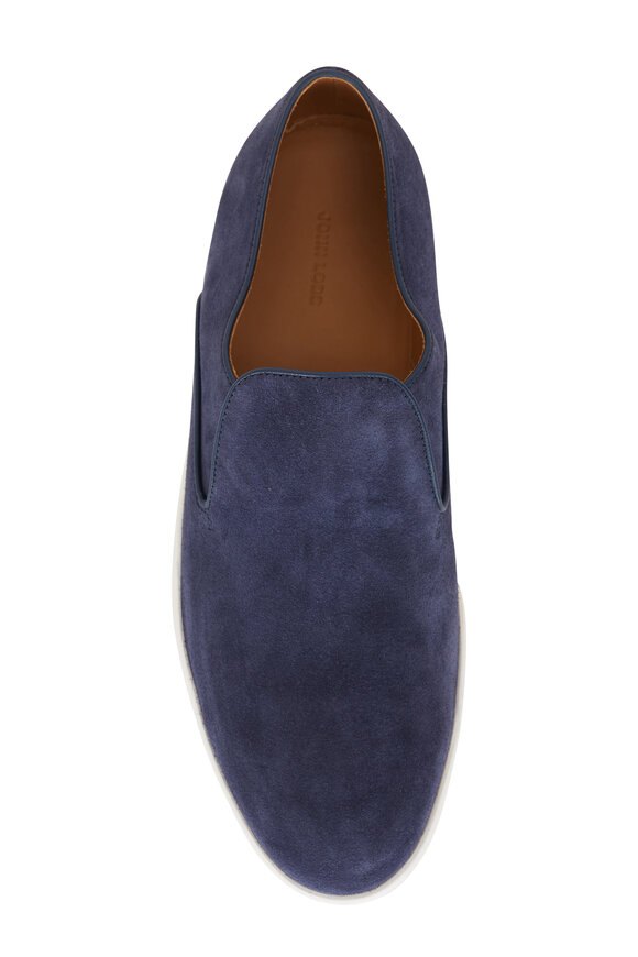 John Lobb - Haven Navy Suede Slip On Sneaker