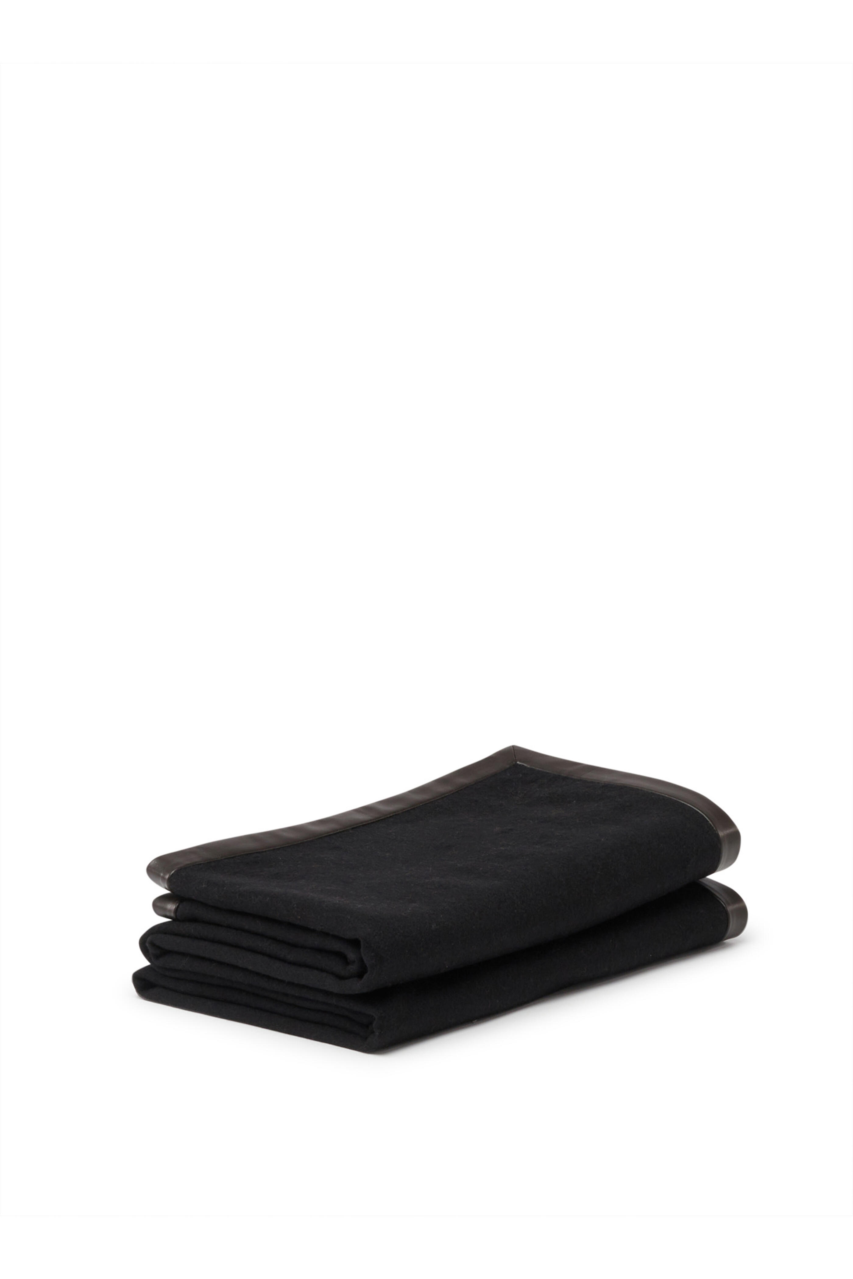 Alonpi - Salon Black Cashmere & Leather Trim Throw
