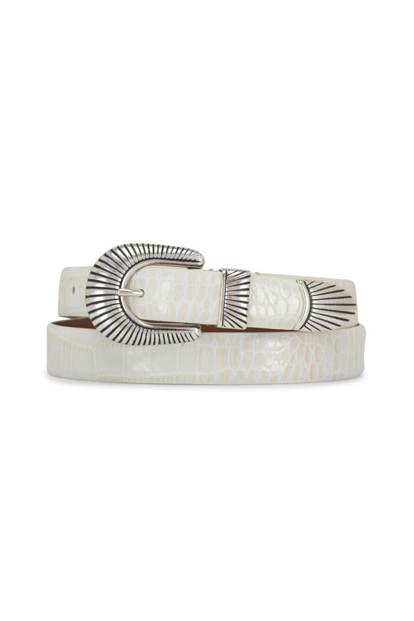 マディソンブルー　ROUND BUCKLE BELT 01 Anderson's - Tan Round Buckle Suede Skinny Belt | Mitchell