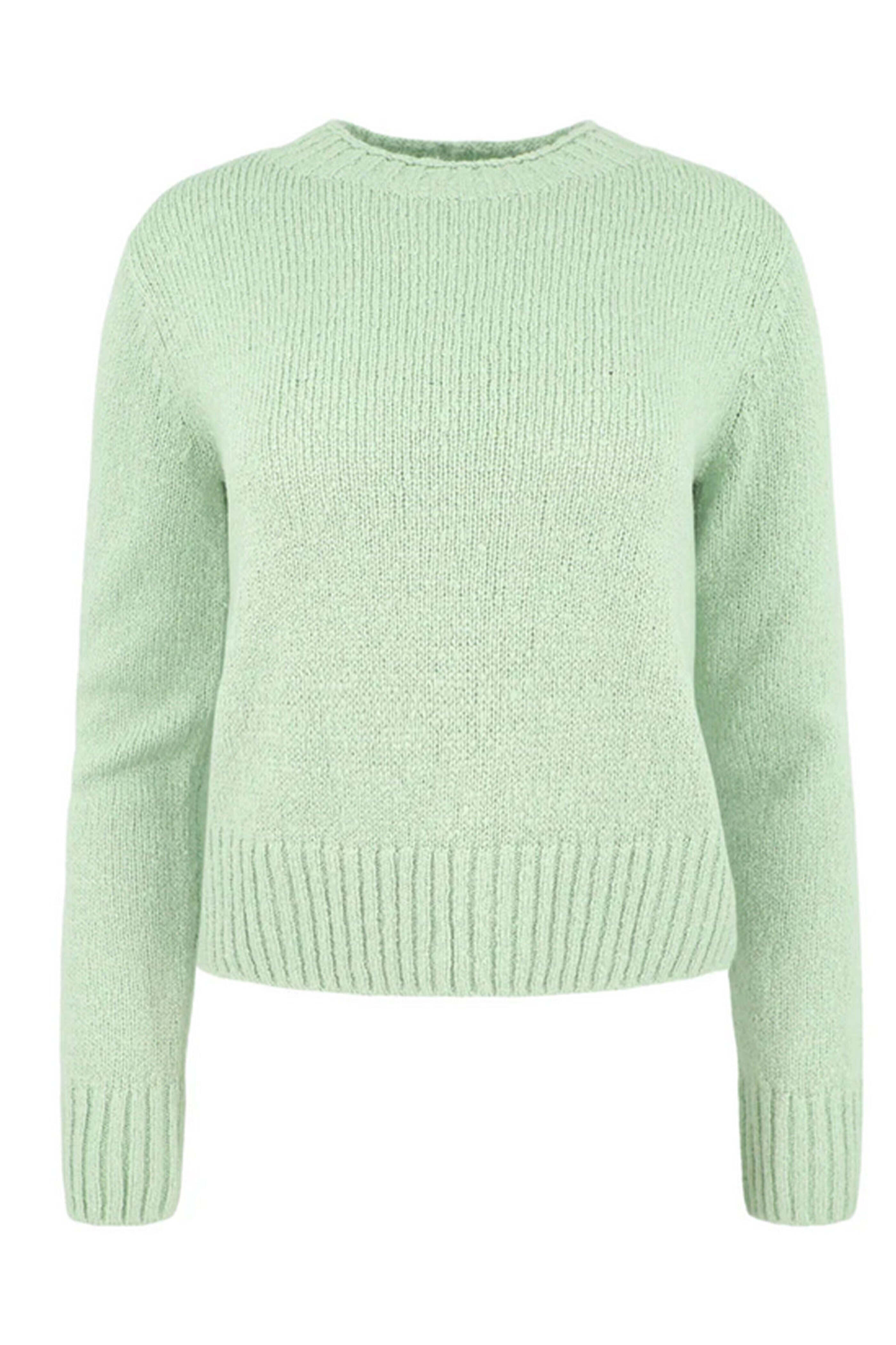 Vince - White Lime Plush Silk Crewneck Sweater
