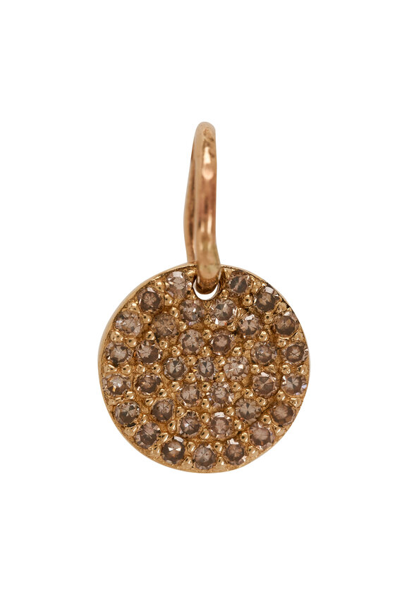 Tina Negri Small Pavé Diamond Disc Pendant 