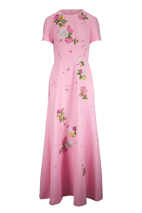 pink dress embroidered Embroidered Mexican Peasant Dress main image 0