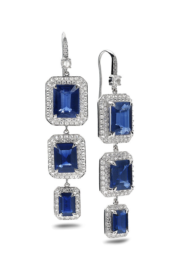 Nam Cho Spike Octagon Triple Drop Earrings - view 1