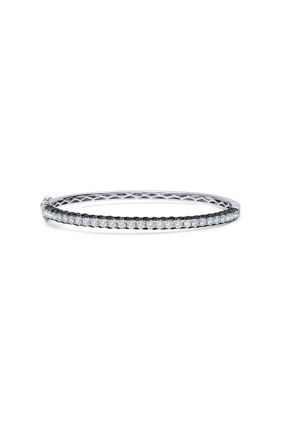 Graziela Gems 18k White Gold Black & White Diamond Bangle