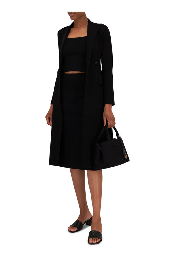 Scanlan Theodore - Black Crepe Knit Tailored Coat 