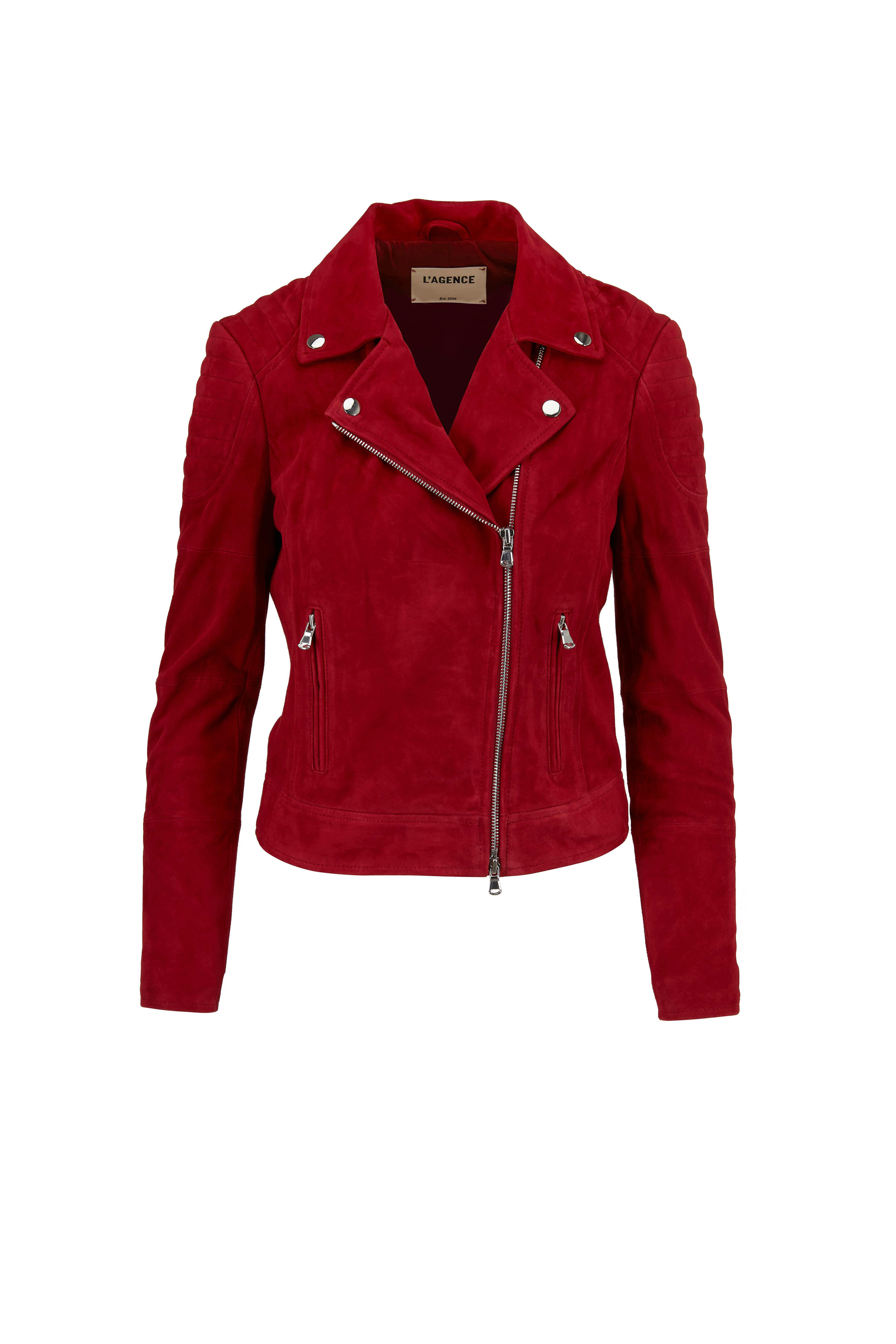 L'Agence - Ryder Roadster Red Suede Jacket | Stores