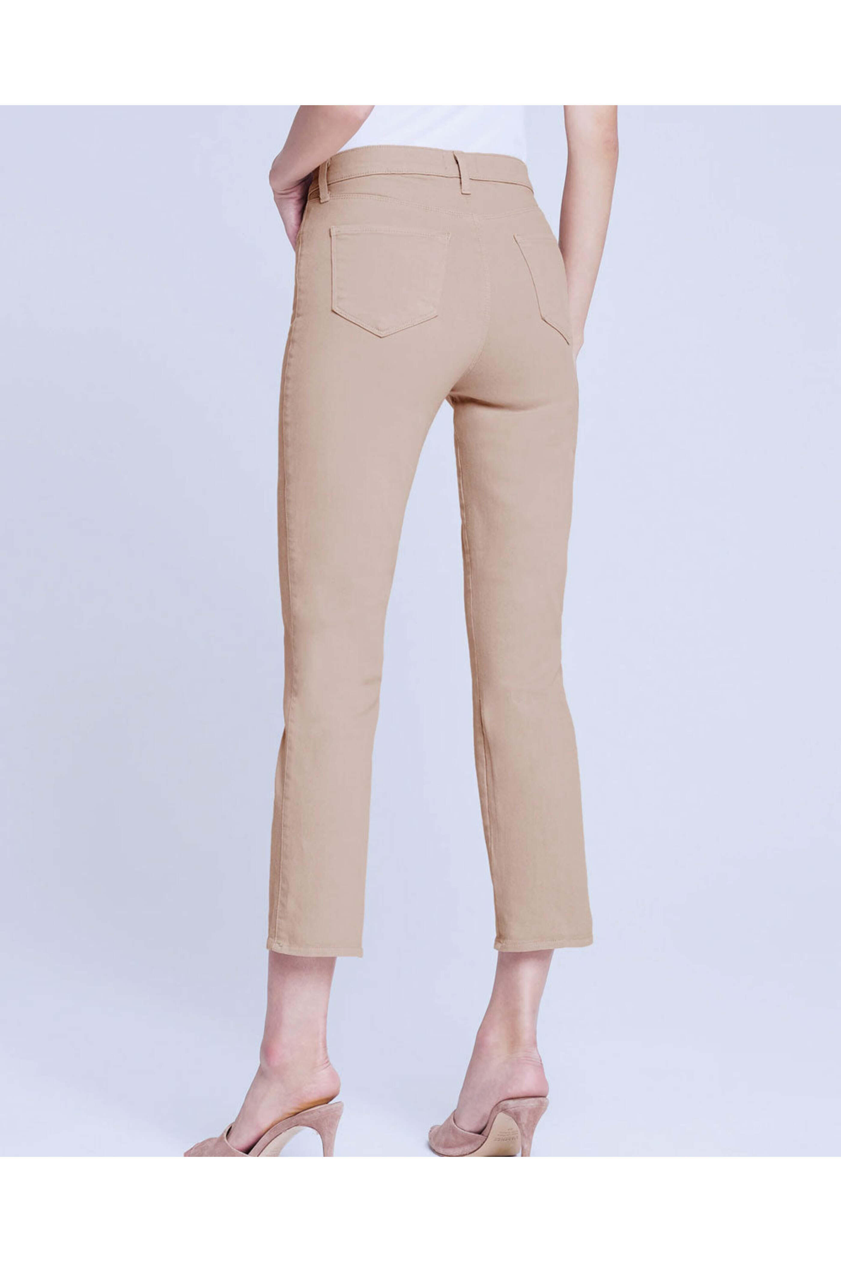 L'Agence - Alexia Cropped Cigarette Jeans in Cashew