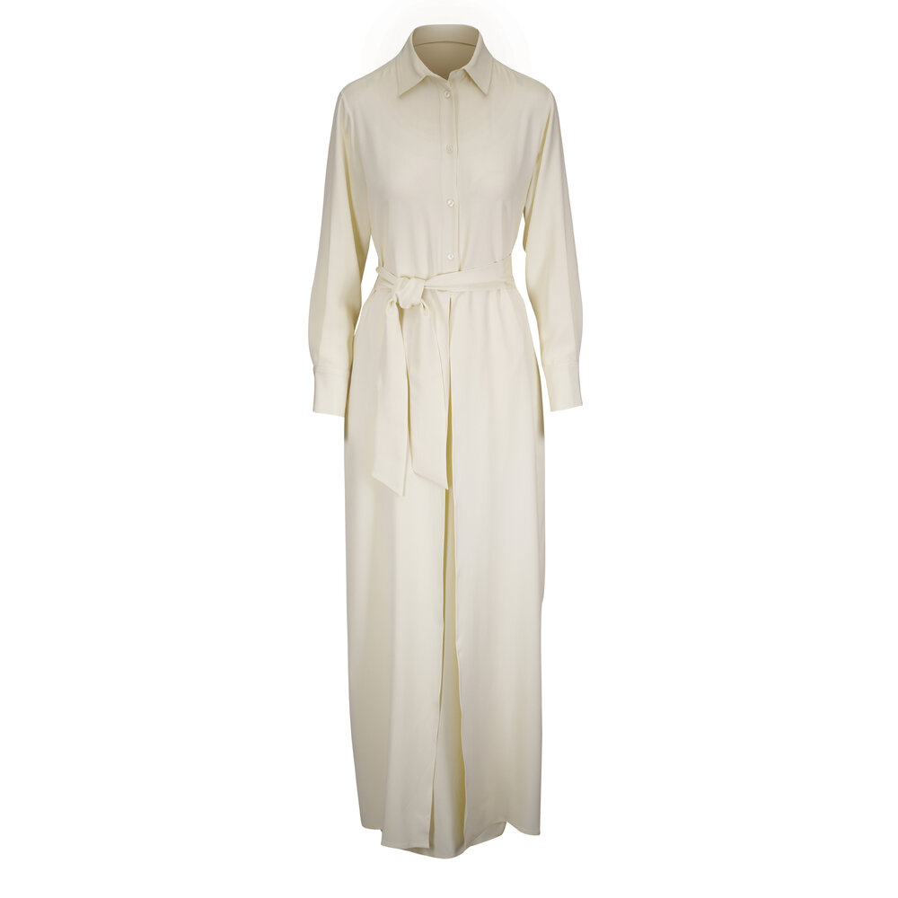 ワンピース KITON LONG DRESS Kiton - Pale Yellow Long Sleeve Dress | Mitchell Stores