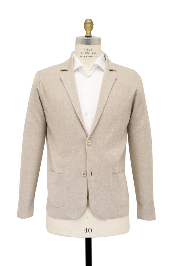 Peter Millar Beau Truffle Wool & Linen Sweater Blazer - view 2