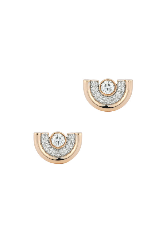 Walters Faith - Thoby 18K Rose Gold & Diamond Stud Earrings 