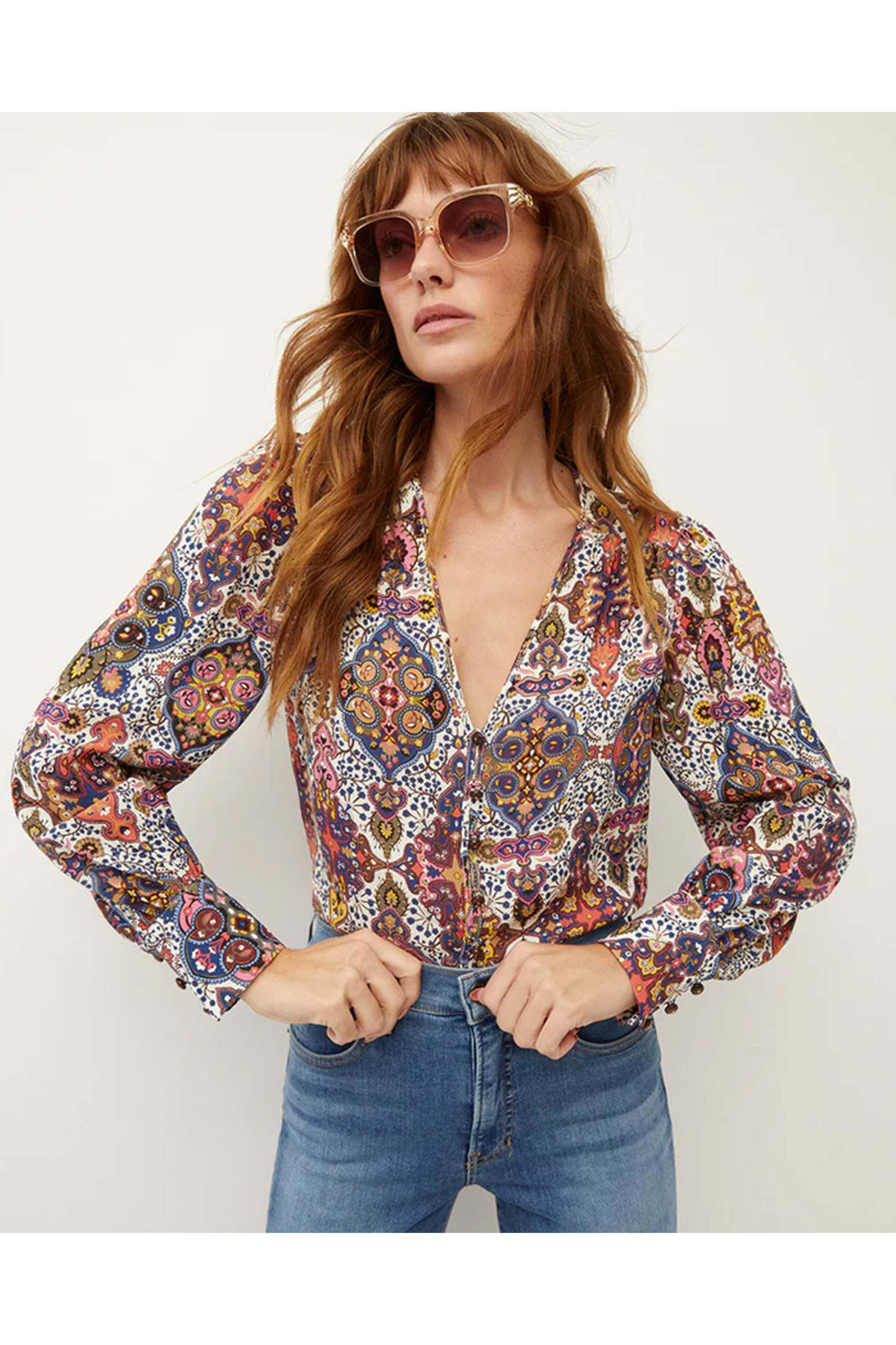 Veronica Beard - Sura Tapestry-Print Blouse