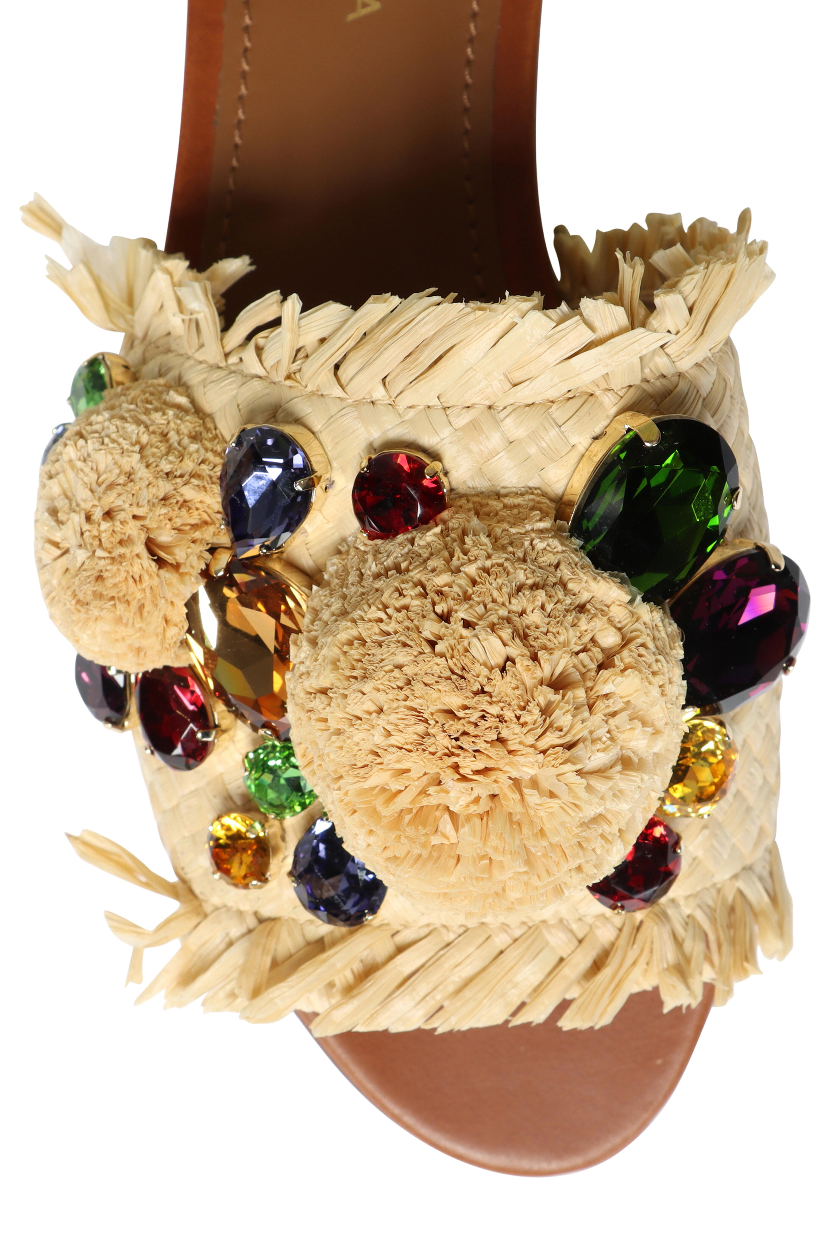 サンダル・ミュール DOLCE & GABBANA RAFFIA SLIDE SANDALS WITH FRINGES Raffia sliders in Beige for Women | Dolce&Gabbana® US