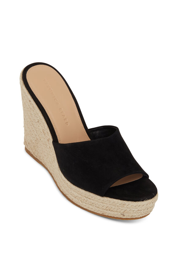 Veronica Beard - Dali Black Suede Espadrille, 90mm