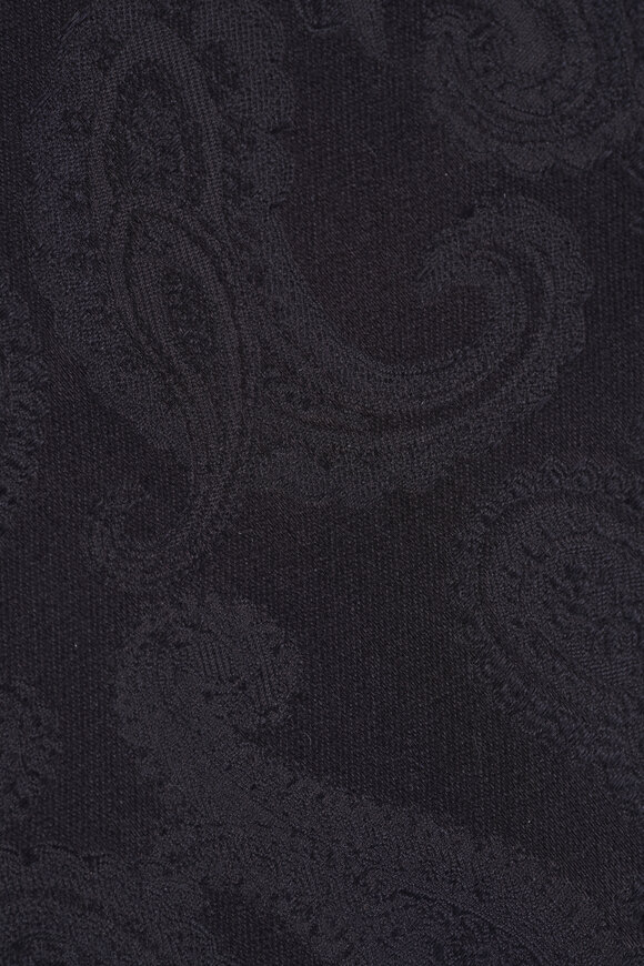 Eton Black Paisley Woven Silk Necktie - view 2
