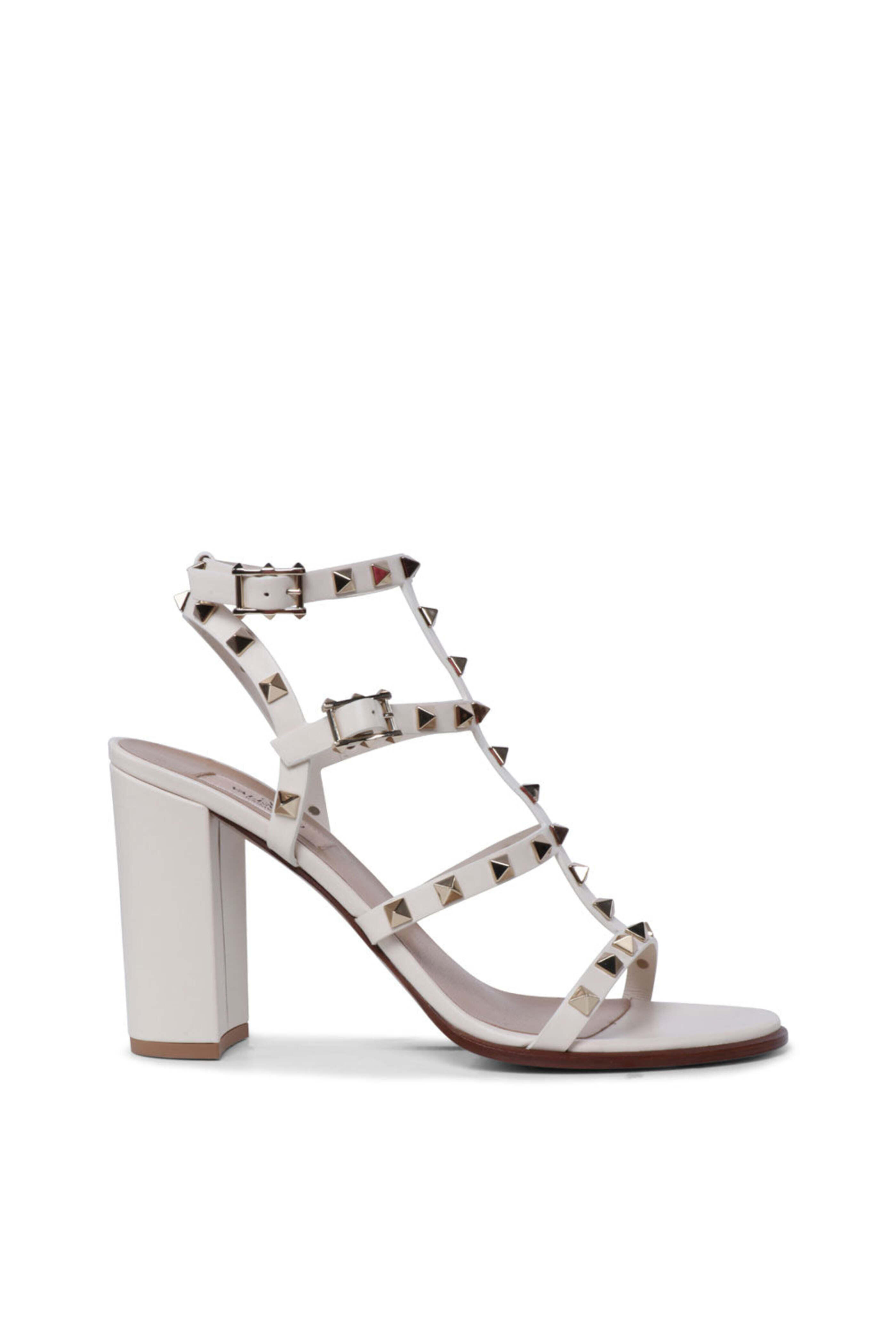 シューズ・サンダルその他 VALENTINO GARAVANI Woman Pumps Ivory 6W2S0375VNW L62 Valentino Garavani - Light Ivory Leather Rockstud Ankle Boot