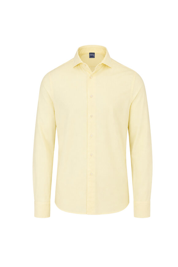 Fedeli Yellow Cotton Sport Shirt - view 1