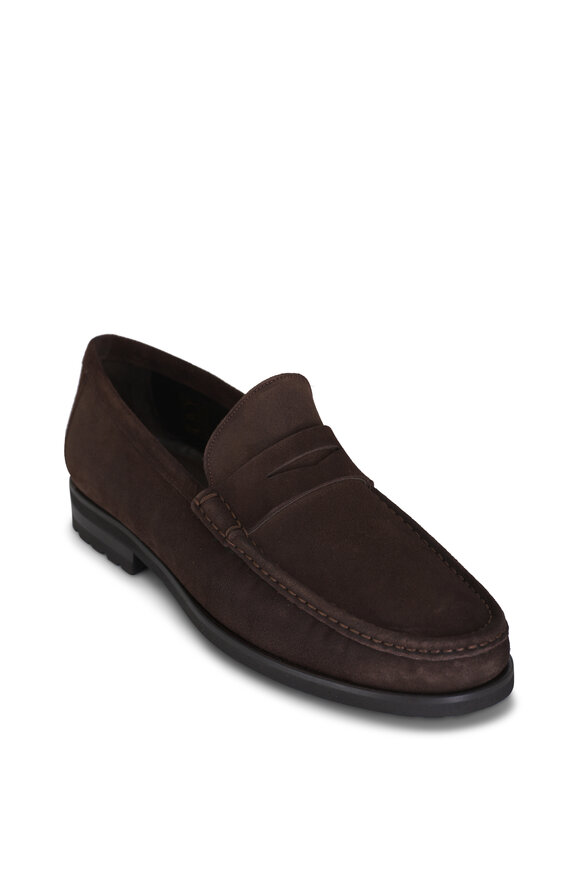 To Boot New York - Belfast Dark Brown Suede Penny Loafer